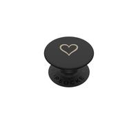 Dainty Heart Contour Minimaliste Beige Anthracite PopSockets PopGrip Adhésif