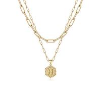 Dainty Layered Initial Necklaces for Women - Teen Girl Gifts for Women Cute Letter Initial H Necklace Choker Necklace Gold Layered Necklaces for Women Girls