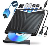 Dainty Lecteur Blu-ray externe 7 en 1 lecture/écriture avec graveur Bluray USB 3.0 et Type-C Compatible avec/Windows7-11 Mac OS Support pour BD/DVD/CD, Windows 7-11 et Mac, PC M-Disc (Noir)