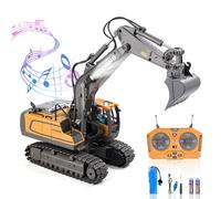 Daioller Excavateur télécommandé pour Enfants, RC Excavator avec Son, lumière, Pelle en métal et Rotation de 680°, Camion de Construction, Jouets éducatifs pour garçons et Enfants.