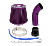 D'Air Prise Dair Entrées Filtre À Air 76mm 3 Pouces Et Système D'admission D'air Froid Kit De Tubes Induction Turbo Avec Cône Haut Débit OFI095 Radiateur Moteur(Purple)