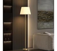 daire élégant et Haut - Cuivre antirouille, Abat-Jour Blanc, 130 cm, idéal pour la Lecture en intérieur et la décoration d'un Coin canapé