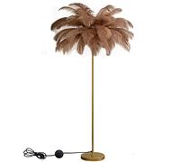 daire en Plumes d'autruche à intensité Variable, Lampe en Plumes Naturelles Bleues, dorées, Roses et Blanches pour Fille, idéale pour la Chambre et Le Salon