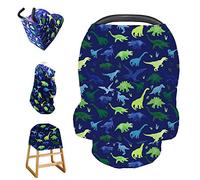 Dais pour siège-auto Allaitement maternel pour bébés Couverture d'allaitement tout-en-un Housse pour landau écharpe （Dinosaure）