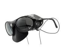 Daisan Lunettes d'expédition avec protection du nez et des côtés en cuir - Lunettes coupe-vent comme lunettes de plage, de glacier, de safari (noir mat), D113 611 Gen.II