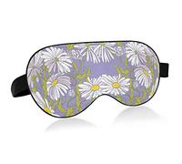Daisies in Line Art Style Sleep Eye Mask, Sleeping Mask & Blindfold with Elastic Headband Soft Comfort Eyeshade Sleep Cover for Travel Yoga Sieste