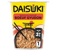 DAISUKI - Nouilles au Bœuf Savoureuses, Texture Fondante et Goût Authentique, Pot 60g - Lot De 6