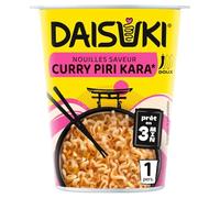 DAISUKI Nouilles Instantanées Saveur Curry Piri Kara 61g - Pause déjeuner express au bureau ou à la maison - Lot de 4