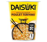 DAISUKI - Nouilles Saveur Poulet Teriyaki, Texture Fondante, Goût Authentique Pot 60g - Lot De 6