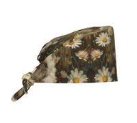 Daisy and Cute Dog Bonnet médical bouffant de qualité supérieure avec doublure en satin avec sangle réglable pour homme et femme Noir, noir, taille unique