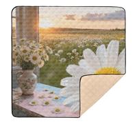 Daisy at Sunset by Window Tapis de jeu en mousse souple pour bébé, résistant à l'eau, tapis de jeu rembourré pour bébés, nourrissons et tout-petits, 127 x 127 cm