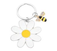 Daisy Bee Keyrings - Metal Bee Daisy Keyrings | Pendentif en forme de fleur en acier inoxydable, mignon porte-clés abeille et fleur pour et adultes, décoration de sac charme camping, voyages