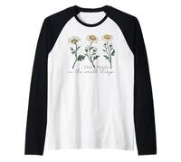 Daisy Bee T-shirt d'été pour femme Find Beauty in the Small Things Manche Raglan