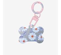Daisy Blue. Impression tendance Dog Tags Acrylique Porte-clés en forme d'os de chien Double face Motif étiquettes pour chiens et chats