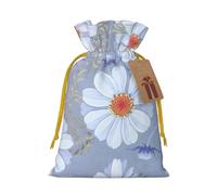 Daisy Blue. Sac cadeau avec cordon de serrage imprimé pour fête de mariage, anniversaire, sac cadeau unique, sac en toile réutilisable, 1 pièce S
