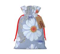 Daisy Blue. Sac cadeau avec cordon de serrage pour fête de mariage, anniversaire, sac cadeau unique, sac en toile réutilisable, 1 pièce M
