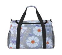 Daisy Blue Sac de voyage à main - Grand sac de courses réutilisable, idéal pour le camping, le sport, la salle de sport et les activités de plein air, Noir , Taille unique