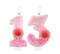 Daisy Bougies d'anniversaire numéro 13 - Bougie à paillettes pour gâteau d'anniversaire 13 ans de fille