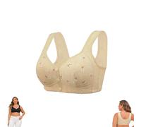 Daisy Bras for Older Women, Posy Bra, Bras for Women No Underwire Front Closure, Stretchy Breathable, Zen Chic (Beige,36)