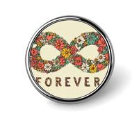 Daisy Chain Forever Broche ronde bohème avec symbole de l'infini pour homme et femme