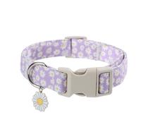 Daisy Dog Collar, Breathable Pet Collar with Decorative Flower Charm