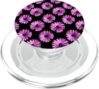 Daisy Flower Plant Purple Violet Blossom Gerbera Black PopSockets PopGrip pour MagSafe