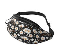 Daisy Flower Sac banane unisexe avec motif marguerite réglable pour cyclistes - Accès facile pour clés, cartes et gels énergétiques 14 x 35 cm, A16, Taille unique