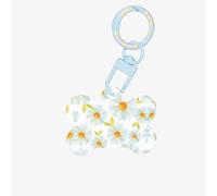 Daisy Flowers Porte-clés en acrylique double face en forme d'os pour chiens et chats