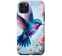 Daisy Hummingbird Flower Pink White Floral Humming Bird Blue Coque pour iPhone 11 Pro Max