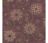 DAISY Lot de 20 serviettes en papier de soie à 3 plis - 33 x 33 cm - Étoiles dorées et rouges et tourbillons sur bordeaux