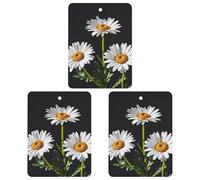 Daisy Lot de 3 désodorisants carrés à suspendre pour voiture, maison, bureau, style gris