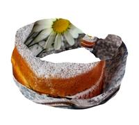 Daisy on Cute Cake Old Wood Background Bandeau élastique antidérapant pour femme Bandeau large Bandeau à cheveux noué torsadé Sport Workout Head Wrap Accessoires pour cheveux