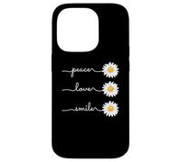 Daisy Plant Peace Love Smile Common Daisy Flower Coque pour iPhone 14 Pro