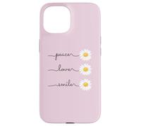 Daisy Plant Peace Love Smile Common Daisy Flower Coque pour iPhone 15