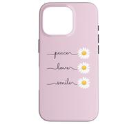 Daisy Plant Peace Love Smile Common Daisy Flower Coque pour iPhone 16 Pro