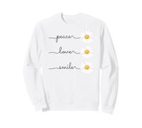 Daisy Plant Peace Love Smile Common Daisy Flower Sweatshirt