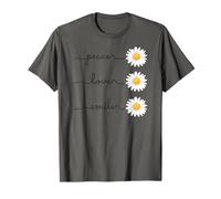 Daisy Plant Peace Love Smile Common Daisy Flower T-Shirt