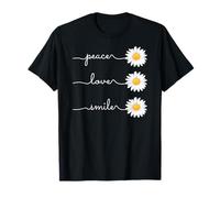 Daisy Plant Peace Love Smile Common Daisy Flower T-Shirt