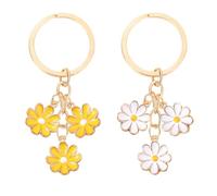 Daisy porte clef fleur, 2pcs Porte - clés chrysanthème porte-clés décoratif pour filles fleur Daisy Key charme Daisy fleur clé Pendentif Femme cadeau sac d'argent accessoires