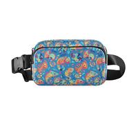 Daisy Sac à bandoulière imperméable avec sangle réglable pour entraînement, course à pied, randonnée, Motif coloré avec de jolis caméléons, 1 Size