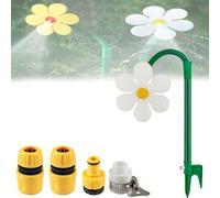 Daisy Sprinkler, Crazy Daisy Sprinkler, with Stake - 360° Rotating Flower Water Spray, for Garden Lawn, Garden Irrigation Tool for Yard Watering (White)