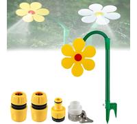 Daisy Sprinkler, Crazy Daisy Sprinkler, with Stake - 360° Rotating Flower Water Spray, for Garden Lawn, Garden Irrigation Tool for Yard Watering (Yellow)