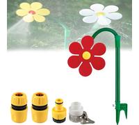 Daisy Sprinkler, Crazy Daisy Sprinkler, with Stake - 360° Rotating Flower Water Spray, for Garden Lawn, Garden Irrigation Tool for Yard Watering (Red)