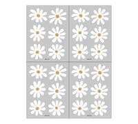 Daisy Stickers, 15x20cm PVC Boho Wall Decals Decorative Flower Wall Stickers Cartoon Room Decor for Offices, Bedroom, Living Room, Preschool,