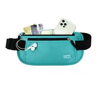 DAITET Ceinture porte-monnaie - Portefeuille de voyage caché sécurisé avec blocage RFID, sac banane Undercover, Noir, vert menthe, RFID Blocking & Belt Width: 1.45 inch, Blocage RFID et largeur de la