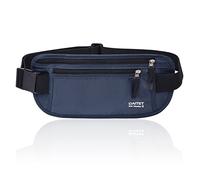 DAITET Ceinture porte-monnaie - Portefeuille de voyage caché sécurisé RFID sac banane Undercover, Noir, bleu foncé. Blocage RFID et largeur de 1.45inch