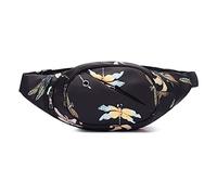 DAITET Sac Banane pour Homme et Femme, Sac Banane avec Ceinture réglable, Grande capacité pour Voyage, randonnée, Cyclisme, entraînement décontracté, Libellule Noire., Nylon