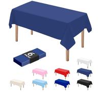 DaiUni Lot de 6 nappes rectangulaires jetables en plastique bleu marine pour fêtes 137,2 x 274,3 cm