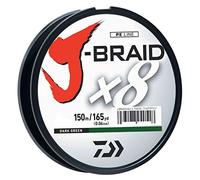 Daiwa J-Braid 150 m 8-Strand tissé Rond Braid Ligne, Vert foncé