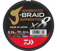 DAIWA J-Braid Expedition X8E, 300m, 0,16mm, 9.8kg / 21,61lbs, multicolore, tresse, 12552-116